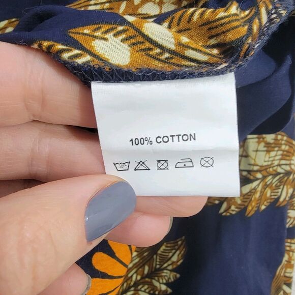 Mae Otti NWOT IDIA African Print Off Shoulder Midi Dress Navy Blue Sz XL No Belt - Picture 12 of 16